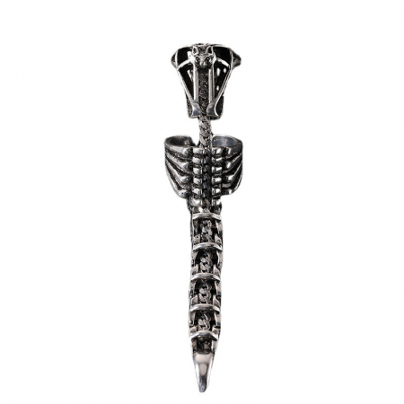 Inel articulat pentru tot degetul, model coada de scorpion flexibila, marime universala, placat cu argint, unisex, Tessero, argintiu [2]