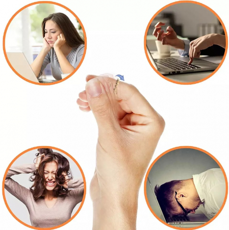 Inel de dama creativ cu bilute rotative pentru anxietate, depresie, antistress, marime reglabila, placat cu aur 18K, Tessero, auriu [2]