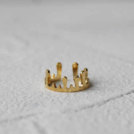 Inel de dama, model lava, placat cu aur 18K, marime reglabila, auriu [2]