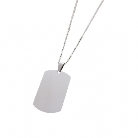 Lant cu pandantiv placuta identificare nume army, dog tag, otel inoxidabil, argintiu [2]