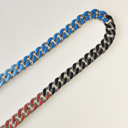 Lant Cuban Chain Link, multicolor, 50 cm, argintiu [3]