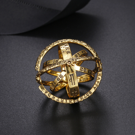 Lantisor cu pandantiv astronomic, sfera pliabila, unisex, proiectie "Te iubesc"' in 100 de limbi diferite, placat cu aur 18K, auriu [1]