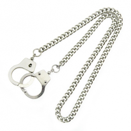 Lantisor model Cuban Chain cu inchidere in forma de catuse, unisex, 50 cm, Tessero, argintiu [2]