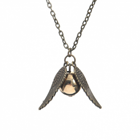Bijuterii barbati - Lantisor Vintage cu pandantiv model cu tematica Harry Potter Golden Snitch, Tessero, auriu