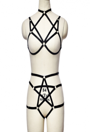 Lenjerie sexy - Lenjerie sexy de dama cu barete reglabile, Tessero, marime universala, negru