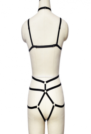 Lenjerie sexy de dama cu barete reglabile, Tessero, marime universala, negru [3]