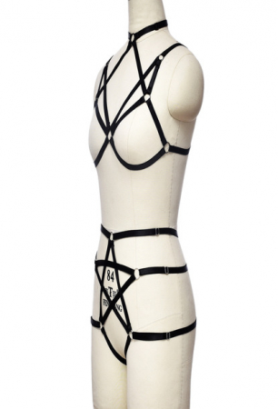 Lenjerie sexy de dama cu barete reglabile, Tessero, marime universala, negru [2]