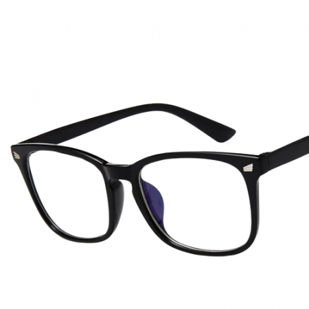 Ochelari de vedere - Ochelari de protectie pentru calculator, fara dioptrii, lentile transparente, antireflex, anti lumina albastra, unisex, rame negre