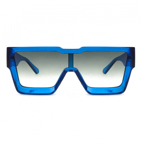 Ochelari de soare barbati - Ochelari de soare casual, unisex, dreptunghiulari, oversize, protectie UV400, Tessero, albastru