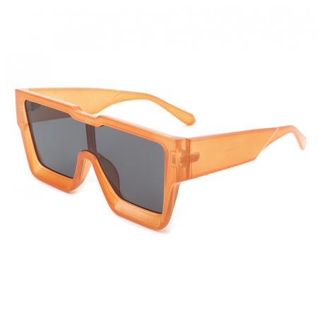 Ochelari de soare barbati - Ochelari de soare casual, unisex, dreptunghiulari, oversize, protectie UV400, Tessero, portocaliu
