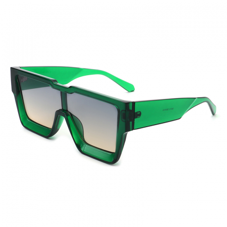 Ochelari de soare casual, unisex, dreptunghiulari, oversize, protectie UV400, Tessero, verde [1]