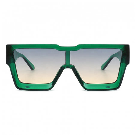 Ochelari de soare barbati - Ochelari de soare casual, unisex, dreptunghiulari, oversize, protectie UV400, Tessero, verde