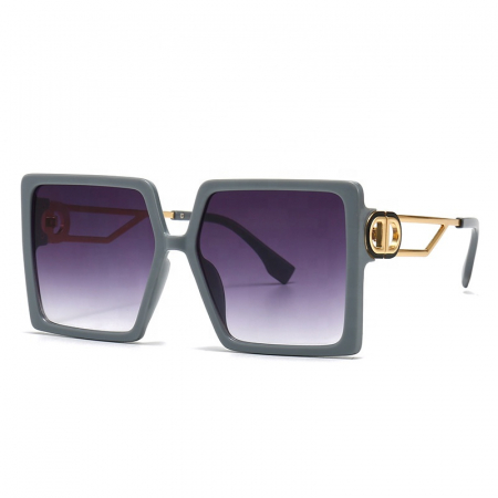 Ochelari de soare dama - Ochelari de soare dama, model tip Square, oversize, protectie UV400, Tessero, gri