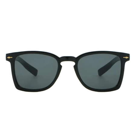 Ochelari de soare Retro Square, unisex, protectie UV400, model discret auriu, Tessero, negru [1]