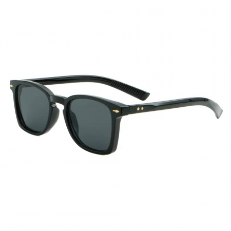 Ochelari de soare barbati - Ochelari de soare Retro Square, unisex, protectie UV400, model discret auriu, Tessero, negru