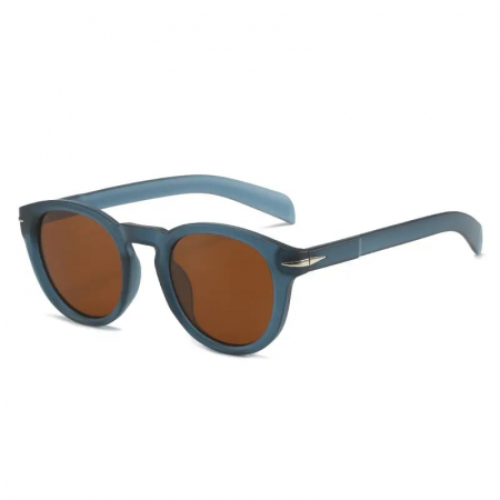 Ochelari de soare barbati - Ochelari de soare rotunzi Retro Vintage, culoare rama mata, protectie UV400, unisex, Tessero, albastru