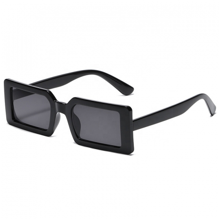 Ochelari de soare dama - Ochelari de soare Square, unisex, model patrat, protectie UV400, Tessero, negru