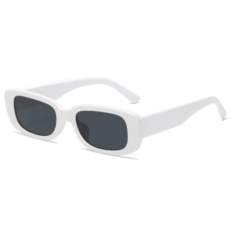 Ochelari de soare dama - Ochelari de soare Square, unisex, model retro patrat, protectie UV400, Tessero, alb