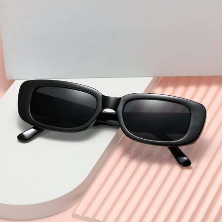 Ochelari de soare Square, unisex, model retro patrat, protectie UV400, Tessero, negru [1]