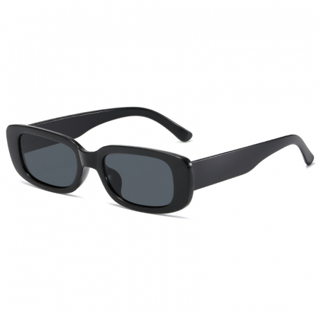 Ochelari de soare dama - Ochelari de soare Square, unisex, model retro patrat, protectie UV400, Tessero, negru