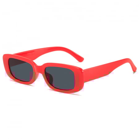 Ochelari de soare dama - Ochelari de soare Square, unisex, model retro patrat, protectie UV400, Tessero, rosu