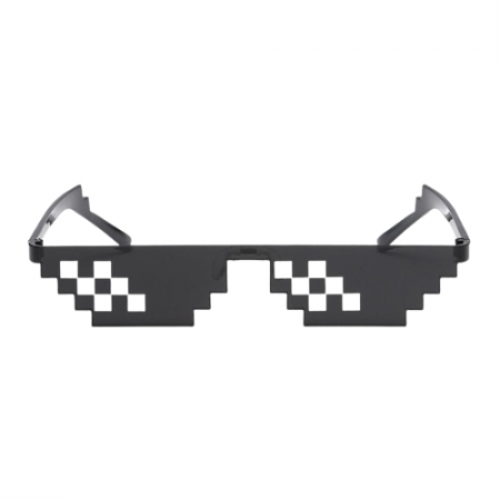 Ochelari de soare Thug Life unisex, model pixelat pentru petreceri, negru [2]