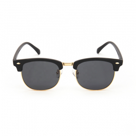 Ochelari de soare Wayfarer, rama de metal si plastic, UV400, Tessero, negru si auriu [1]