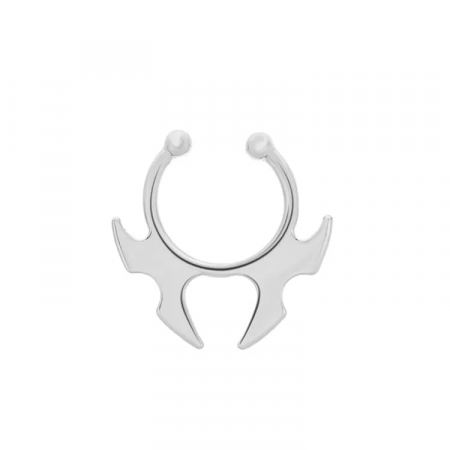 Bijuterii dama - Piercing cercel de nas fals, septum, prindere in forma U, placat cu aur 18K, unisex, Tessero, argintiu