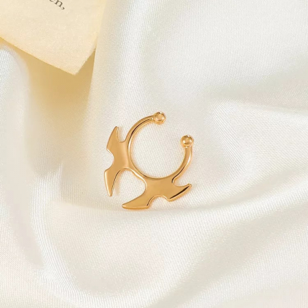 Piercing cercel de nas fals, septum, prindere in forma U, placat cu aur 18K, unisex, Tessero, auriu [3]