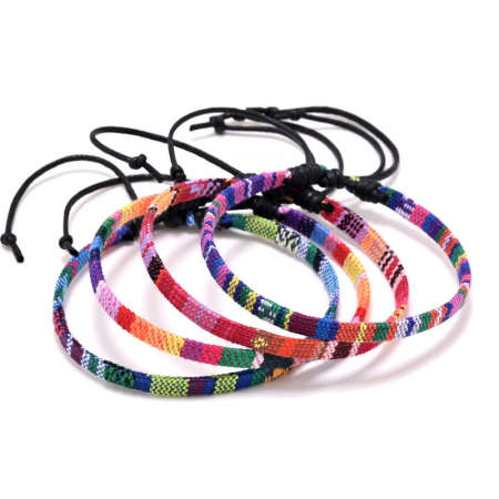 Set de 4 bratari din snur, impletite, realizate manual, marime reglabila, unisex, multicolore, Tessero [1]