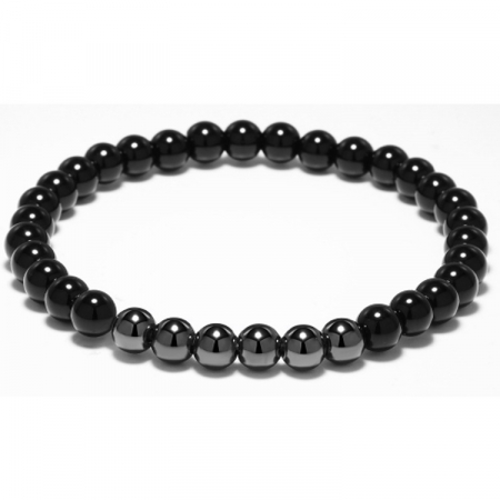 Set de doua bratari din piatra pretioasa onyx negru, 18,5 cm [2]