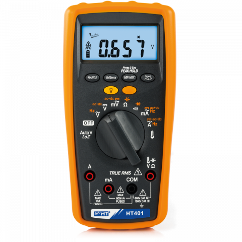 Electrice - HT Instruments HT401 - Multimetru profesional TRMS cu măsurare AC + DC și intrare cu impedanță mică (LoZ).