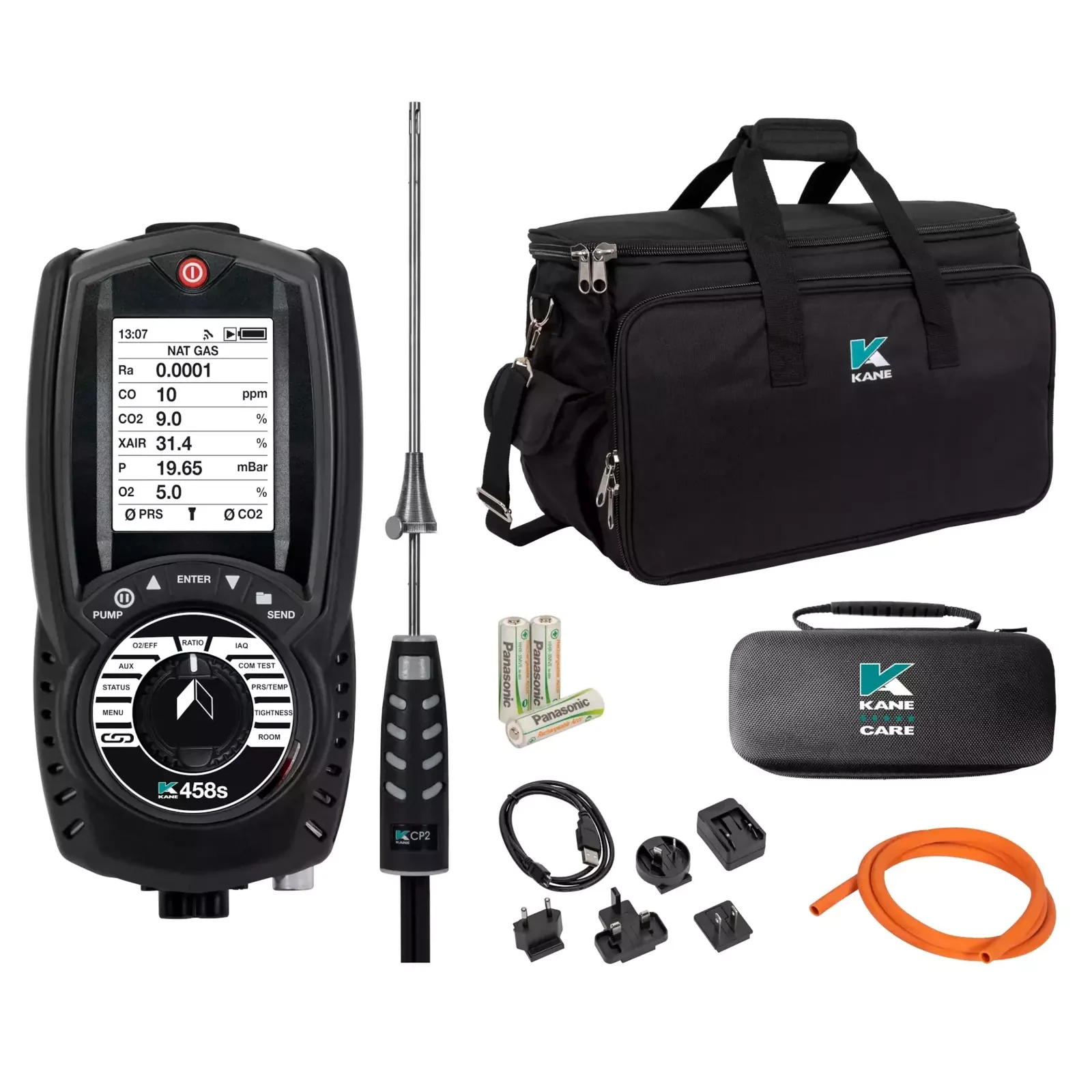 Analizor de gaze de ardere - KANE 458s – Analizor avansat pentru gaze de ardere, IAQ și sisteme HVAC, cu măsurare directă O₂ & CO₂