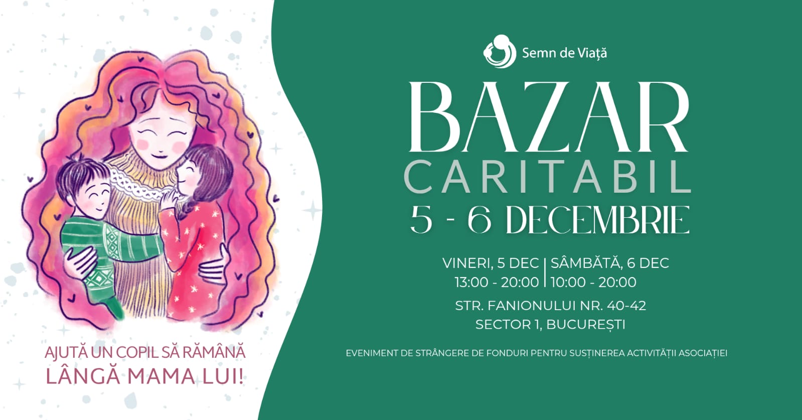 ❤️ Asociația „Semn de Viață” și Bazarul Caritabil din 5–6 Decembrie 2025
