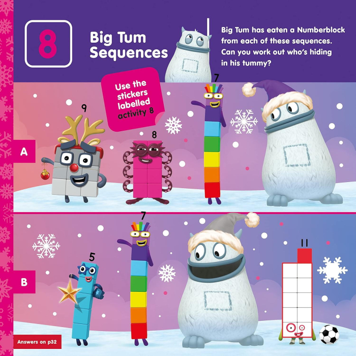 Carte cu abtibilduri si activitati Numberblocks - Magia Craciunului [3]