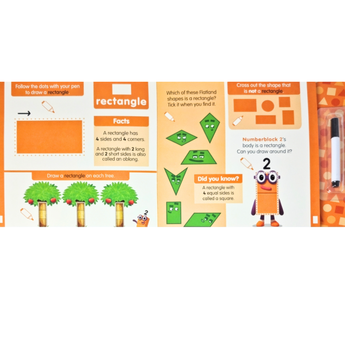 Carticica Scriu si sterg  Numberblocks - Forme geometrice [3]