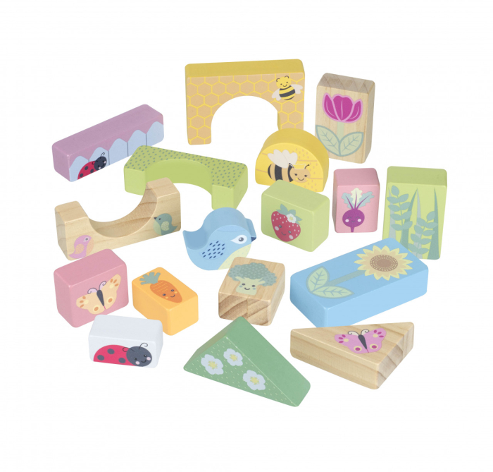 Cuburi de construit Gradina de primavara, Orange Tree Toys [3]