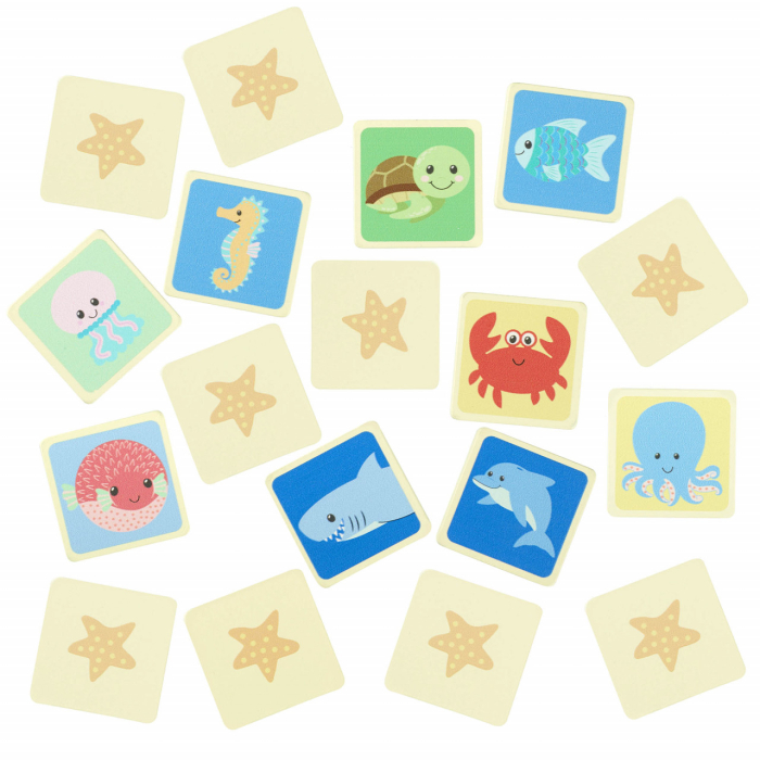 Joc de memorie din lemn cu vietatiile marii, Orange Tree Toys [2]