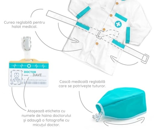 Joc de rol Trusa completa de doctor, turcoaz, UMU Toys [3]