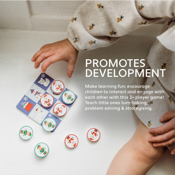 Joc tic tac toe din lemn varianta de sarbatori, Orange Tree Toys [3]