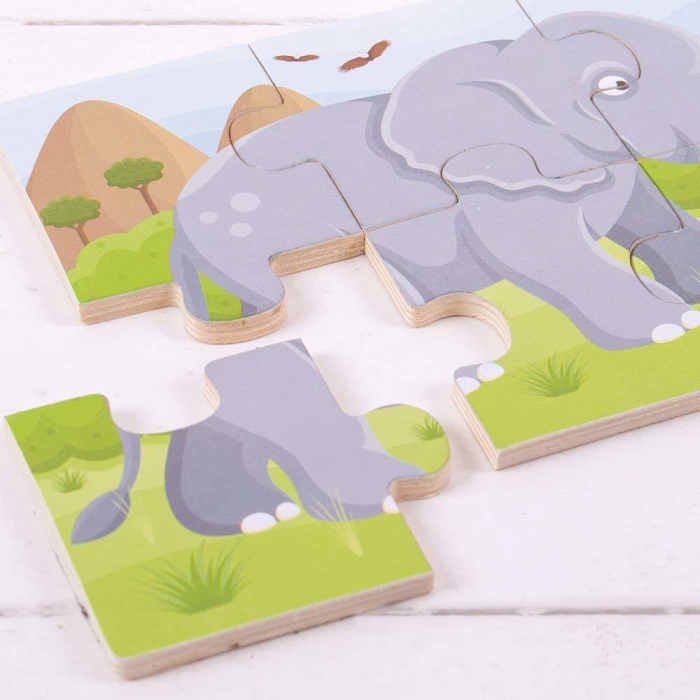 Set 3 puzzle din lemn - Jungla Vesela [4]