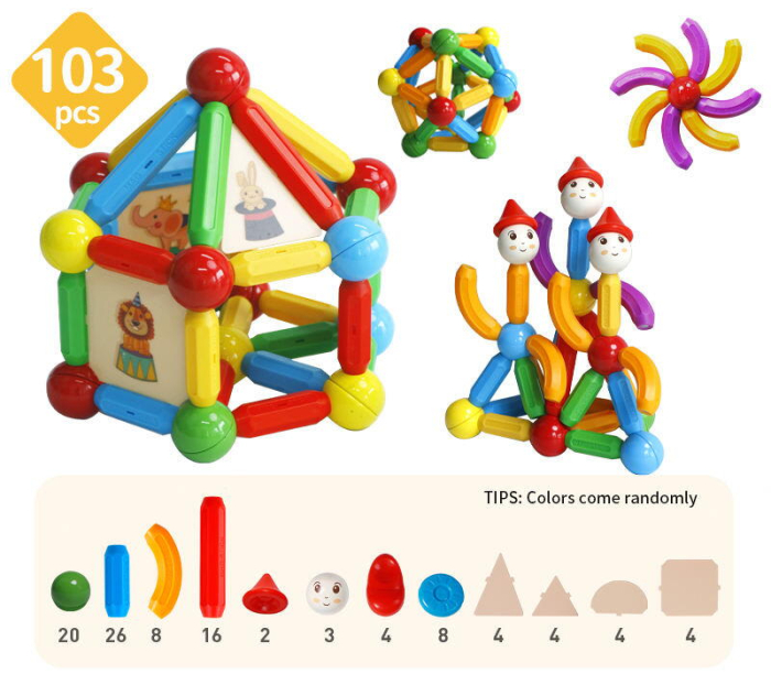 Set de constructie magnetic - STICK (103 piese) [3]