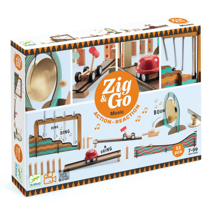 Set de constructie trasee Zig & Go Muzica 52 piese, Djeco [1]