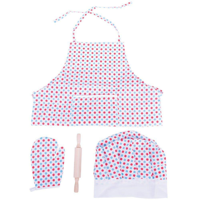 Set sortulet si accesorii alb cu buline [3]