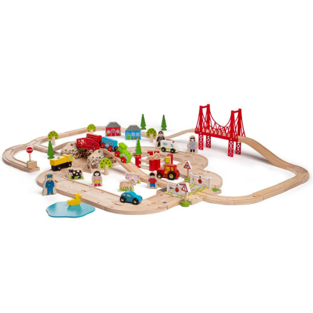 Vehicule - Circuit auto si feroviar (80 piese)