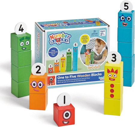 Jocuri de construit - Cuburi din lemn Numberblocks  - De la 1 la 5