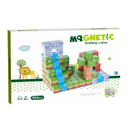 Jocuri magnetice - Cuburi magnetice - In natura 104 piese (2.5 cm)