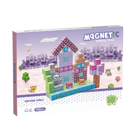 Jocuri magnetice - Cuburi magnetice  - Universul printeselor 110 piese (2 cm)