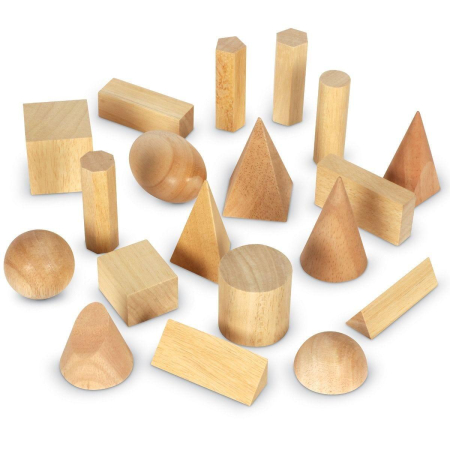 Jocuri matematice - Forme geometrice din lemn (set 19)