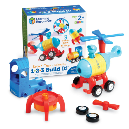 STEM - Hai sa construim - 1-2-3 Racheta -Tren - Elicopter
